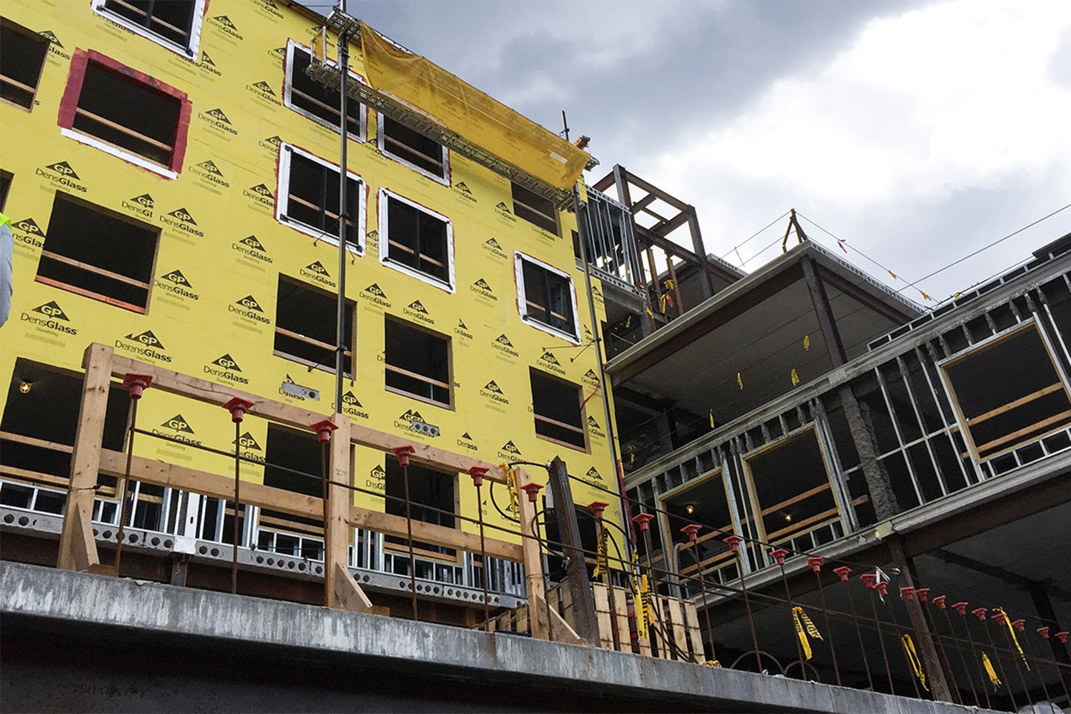 The backside of the Homewood Suites site which sits along the Green Line tracks.