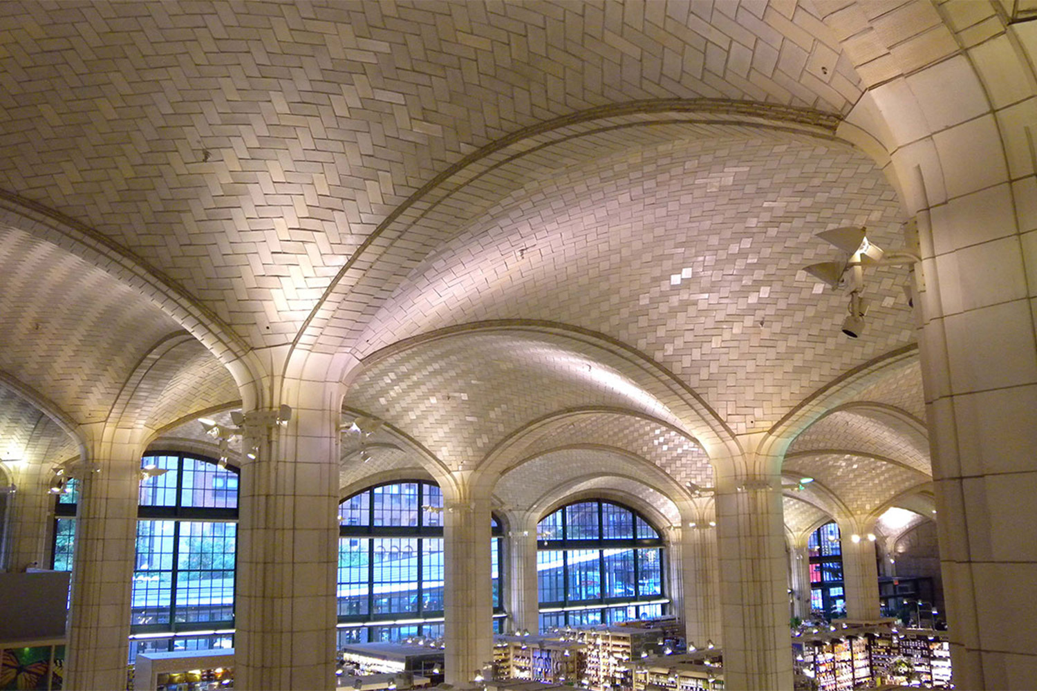 zoomed in view of ceiling detail of the Boston Public library
