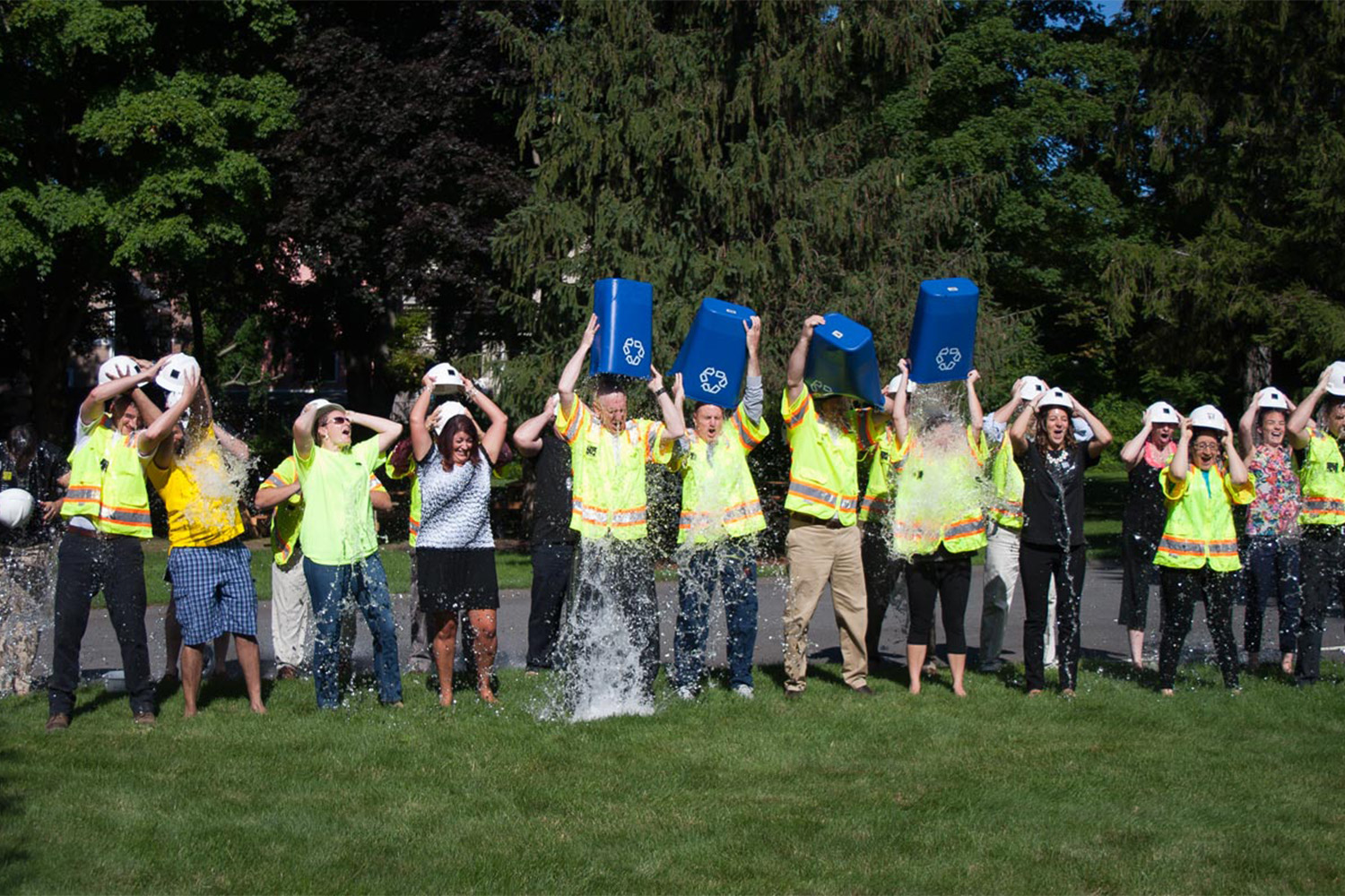 Completing the ice bucket challenge in support of ALS
