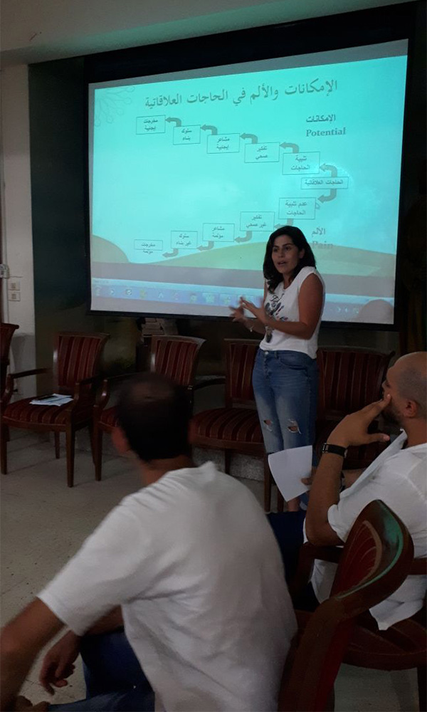 Zeina giving Tocci employees a presentation 