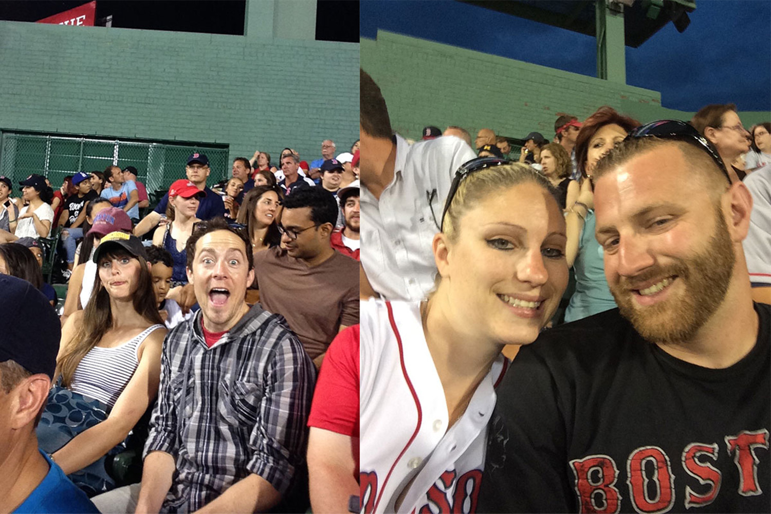 Natalie and Caleb make silly faces for the camera while Melissa and Anthony snap a selfie