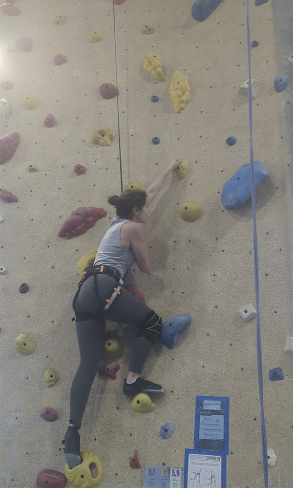 Zeina rock climbing 