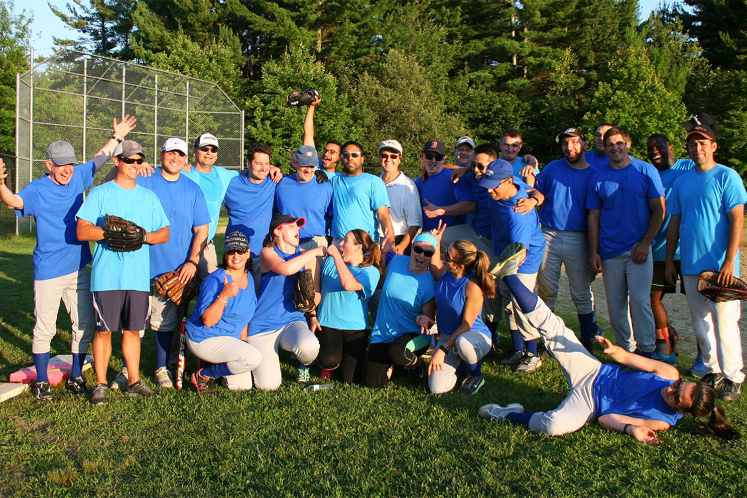 All softball players gather for group photo