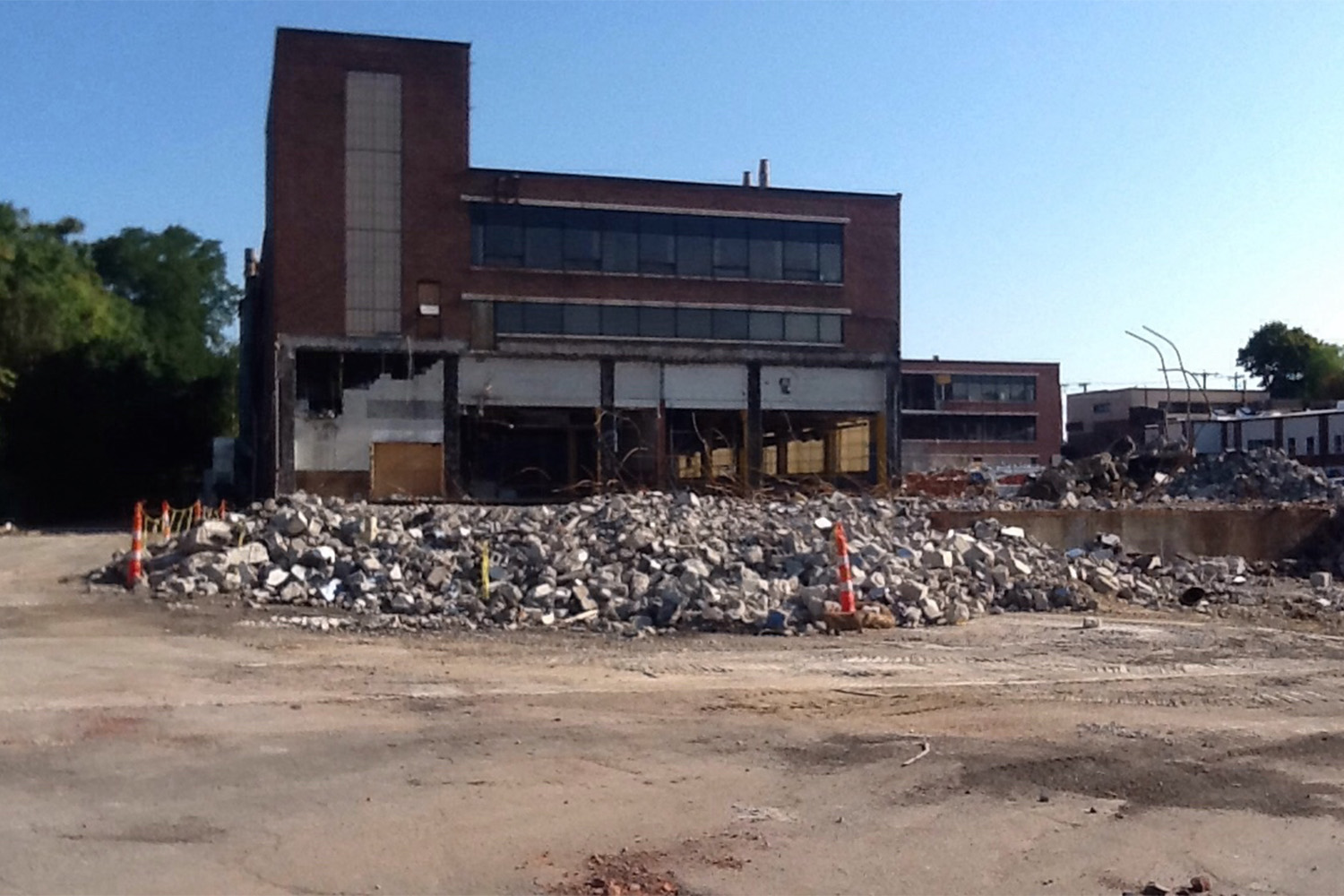 65 Grove Street with rubble out front