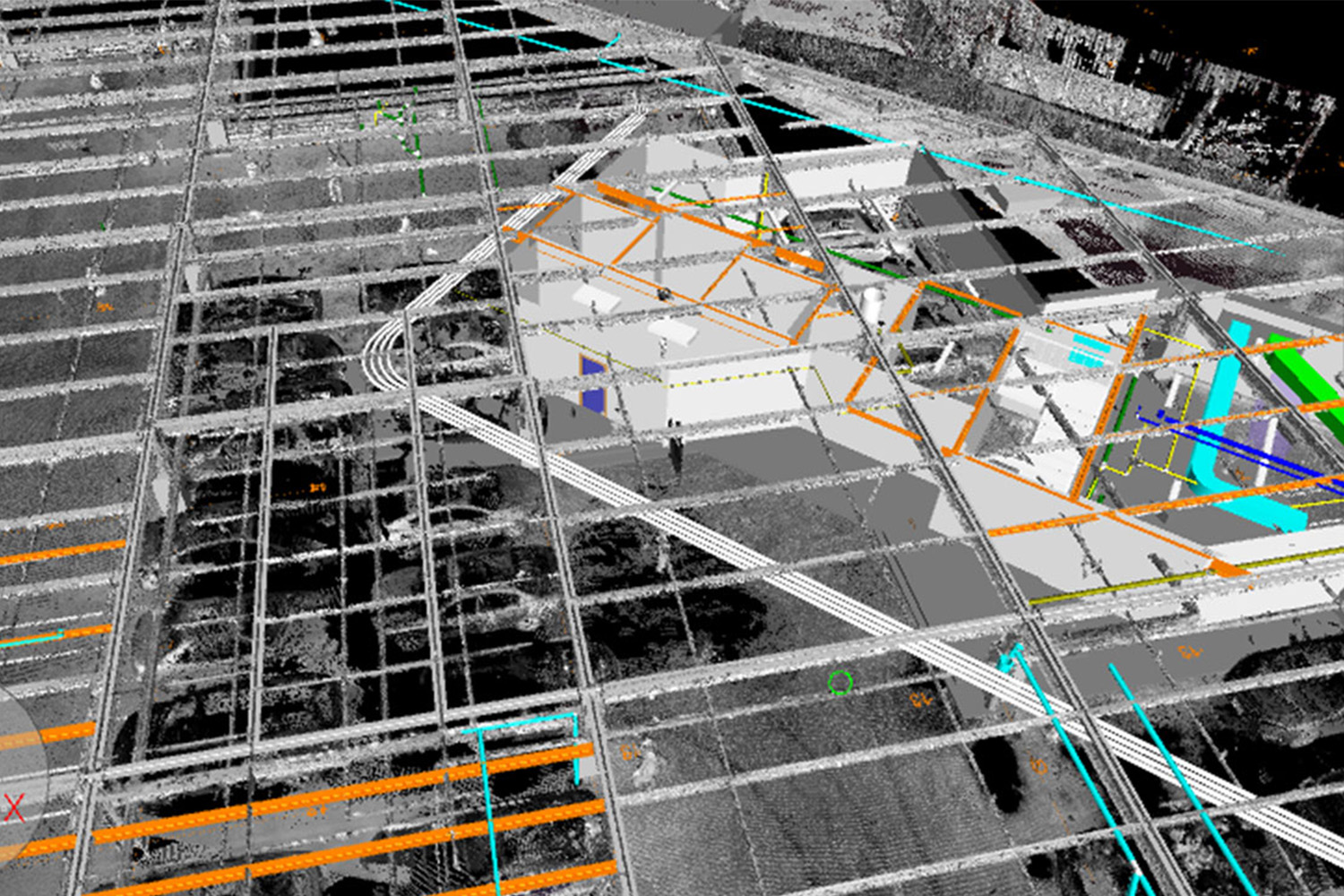 Laser scan of a ground level floor