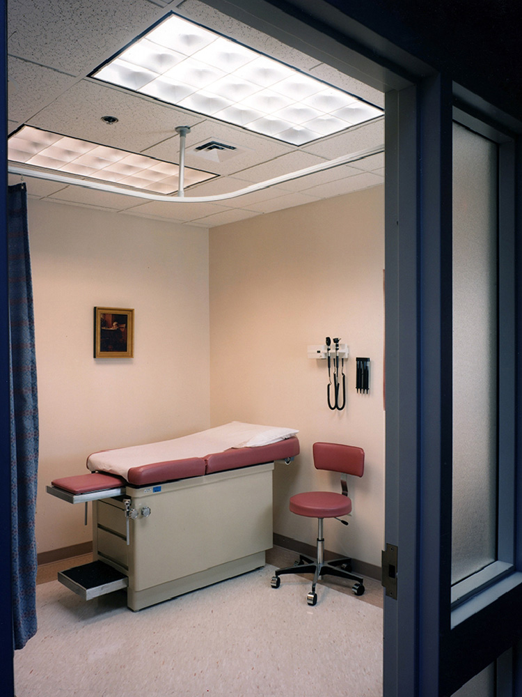 view from doorway of empty examination room