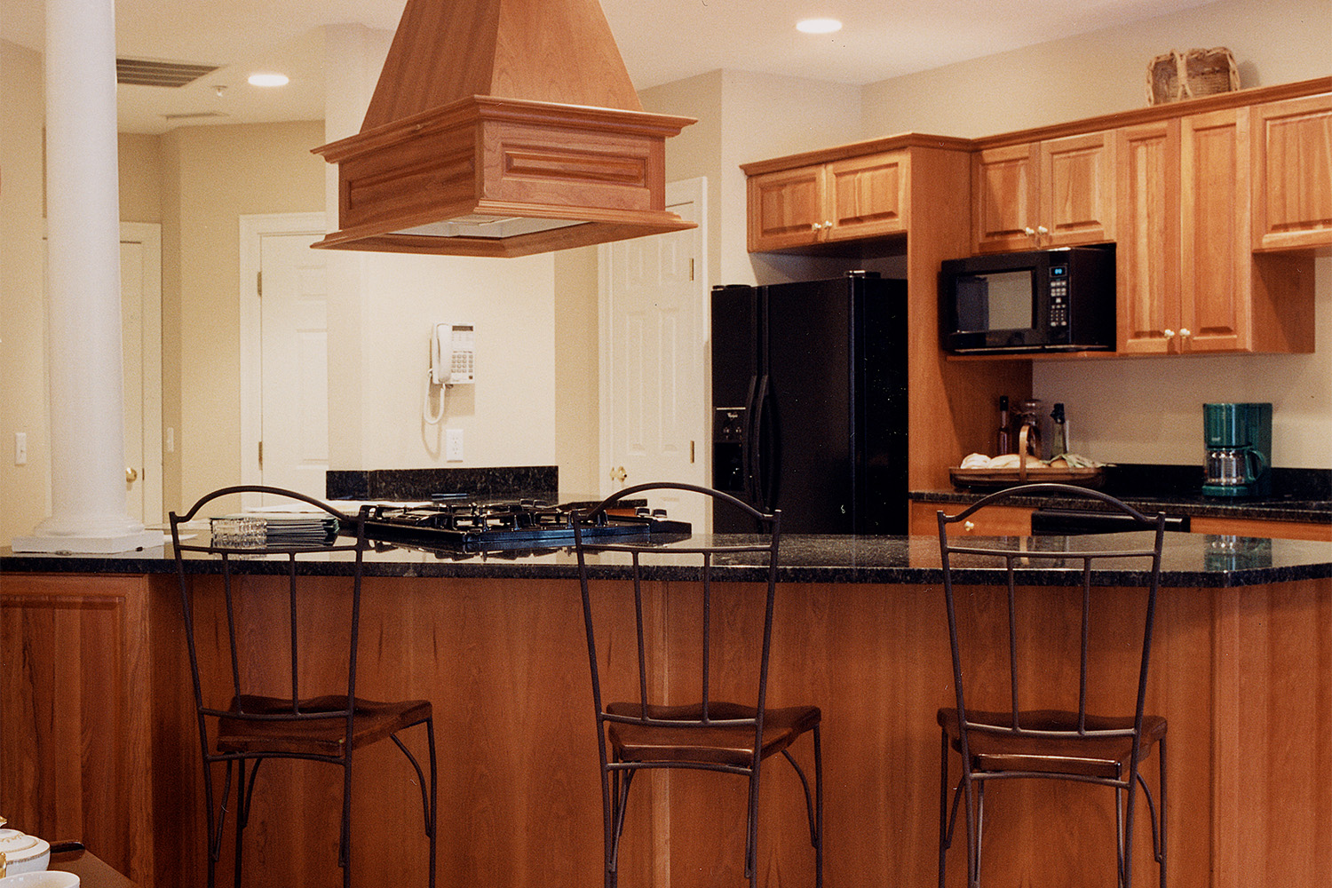 kitchen area with Cherrywood cabinets 