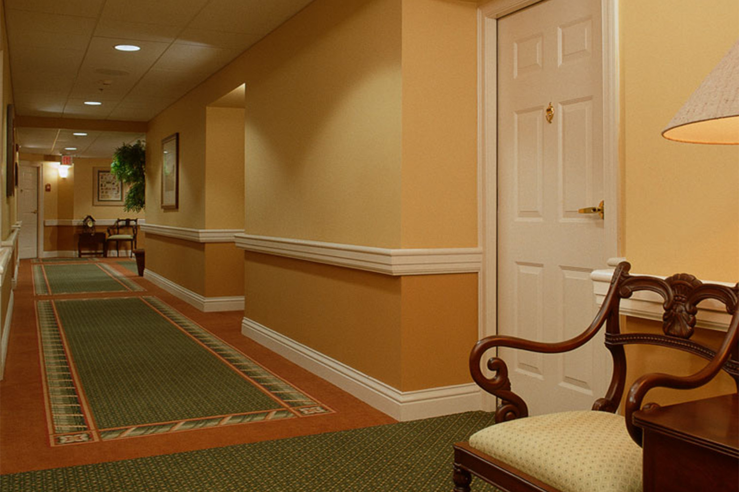 hallway area at the Riverview living facilities 